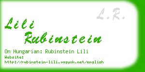 lili rubinstein business card